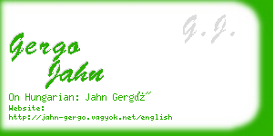 gergo jahn business card